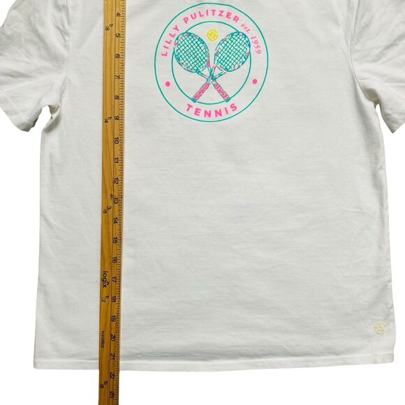 Lilly Pulitzer Luxletic Rally Tee XXS White Holding Court Tennis Resort Summery - Picture 4 of 4